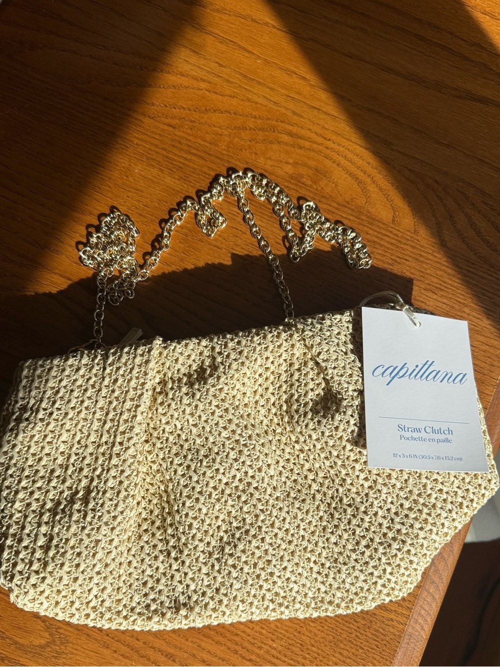 NEW❤️Capittana Oversized Raffia Clutch Woven Straw Clutch Bag - Cream $79 - Picture 6 of 8